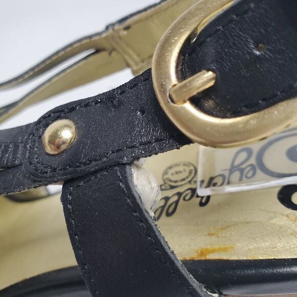 SEYCHELLES black heels leather peep toe ankle strap shoes 9 - Picture 11 of 11